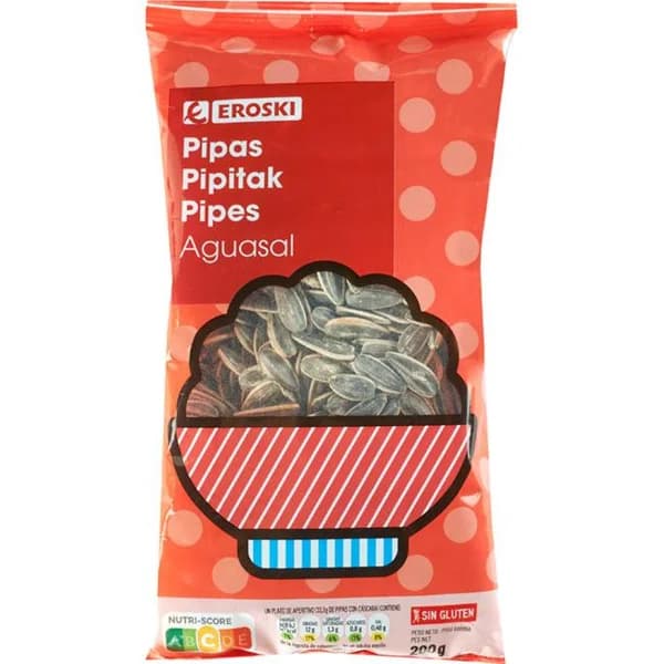 Pipas aguasal EROSKI, bolsa 200 g - 0.2 kg - Imagen del producto en Findit