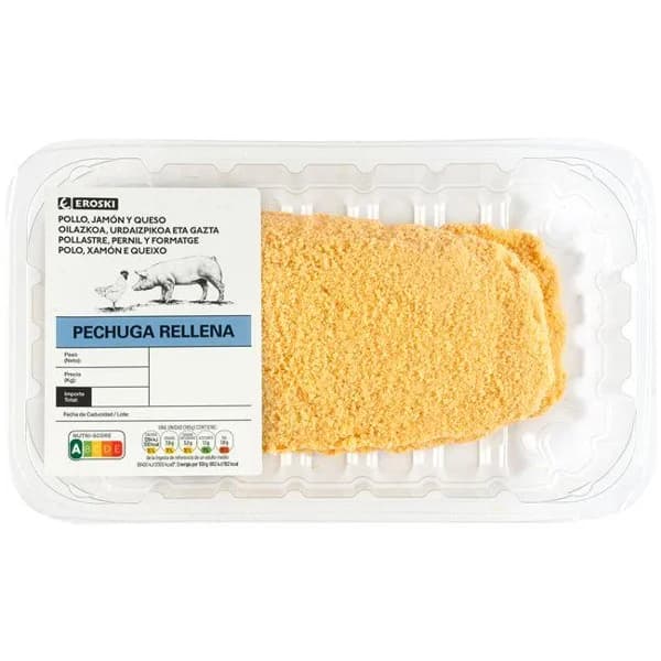 Pechuga rellena de jamón y queso EROSKI, bandeja aprox. 500 g - 1 ud - Imagen del producto en Findit