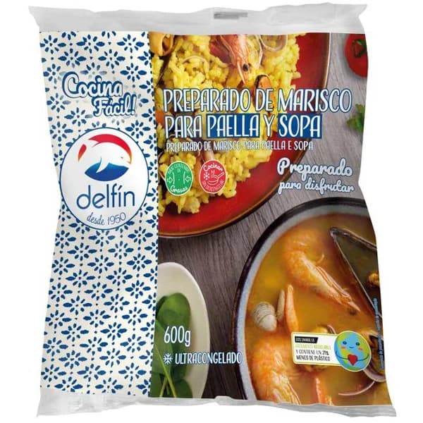 Preparado de marisco para paella y sopa DELFÍN, bolsa 600 g - 0.6 kg - Imagen del producto en Findit