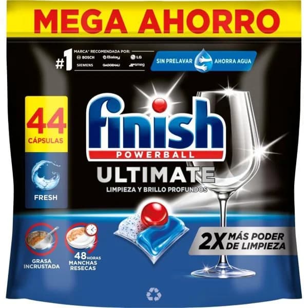 Lavavajillas máquina FINISH ULTIMATE, bolsa 44 dosis - 1 ud - Imagen del producto en Findit