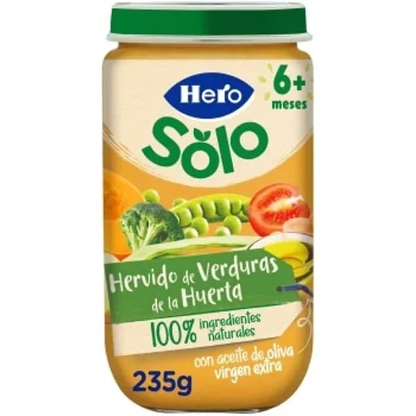 Tarrito de hervido de verduras de la huerta desde 6 meses Hero Solo sin gluten 235 g. - 0.23 kg - Imagen del producto en Findit