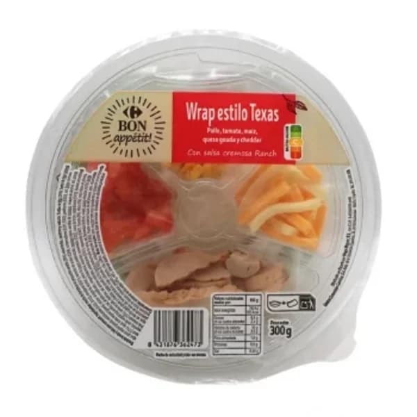 Ensalada Wrap estilo Texas Carrefour Bon Appétit 300 g - 0.3 kg - Imagen del producto en Findit