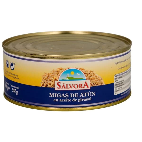 SÁLVORA Atún en aceite de girasol en migas lata de 585 g. - 0.59 kg - Imagen del producto en Findit