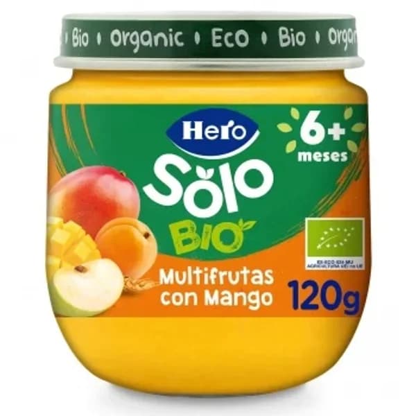 Tarrito de multifrutas con mango desde 6 meses ecológico Hero Solo 120 g. - 0.12 kg - Imagen del producto en Findit
