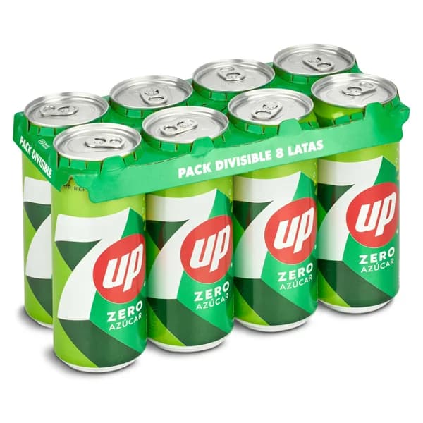 Refresco de lima-limón zero azúcares Seven up pack 8 x 33 cl - 2.64 l - Imagen del producto en Findit