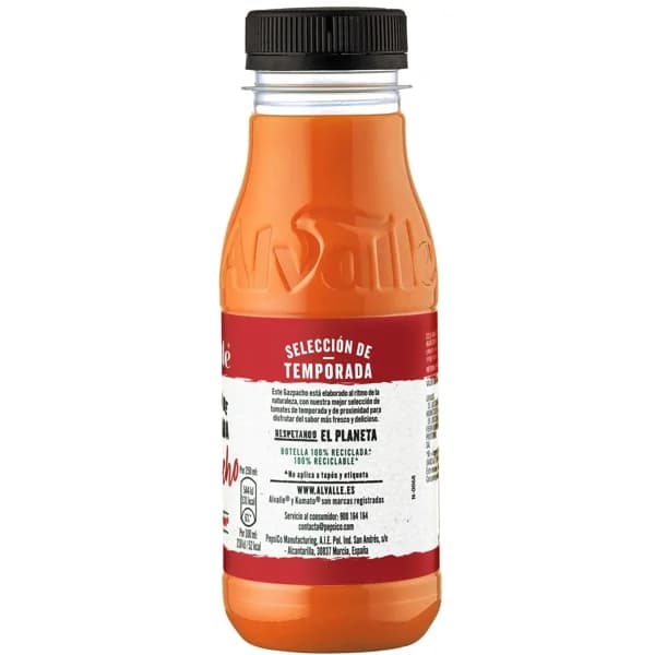 Gazpacho temporada ALVALLE, botella 250 ml - 0.25 l - Imagen del producto en Findit