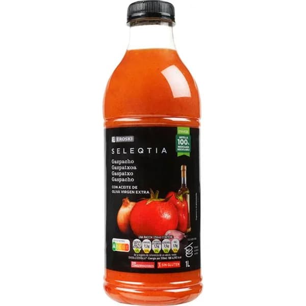 Gazpacho fresco Eroski SELEQTIA, botella 1 litro - 1 l - Imagen del producto en Findit