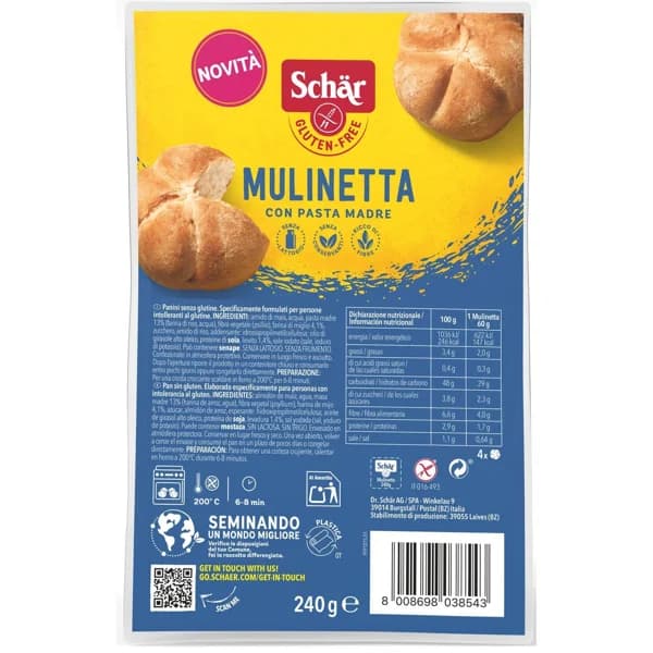 Mulinetta sin gluten SCHAR, paquete 240 g - 0.24 kg - Imagen del producto en Findit