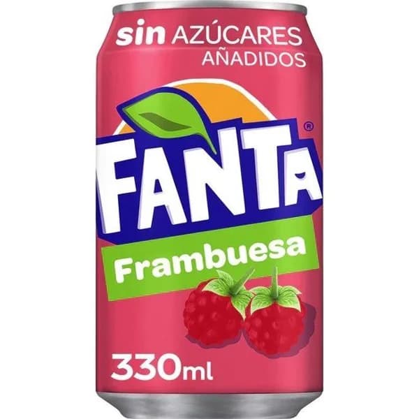 Refresco sin azúcar sabor frambuesa FANTA, lata 33 cl - 0.33 l - Imagen del producto en Findit