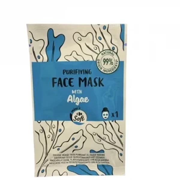 Mascarilla facial con extracto de alga marina Soft Carrefour 1 ud. - 1 ud - Imagen del producto en Findit