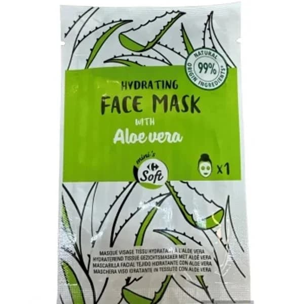 Mascarilla facial con aloe vera Soft Carrefour 1 ud. - 1 ud - Imagen del producto en Findit