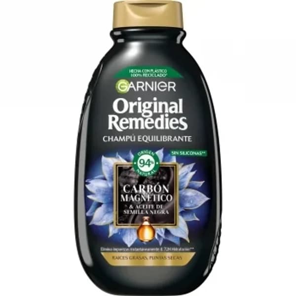 Champú equilibrante para pelo graso en raíz y seco en puntas carbón magnético Original Remedies Garnier 400 ml - 0.4 l - Imagen del producto en Findit
