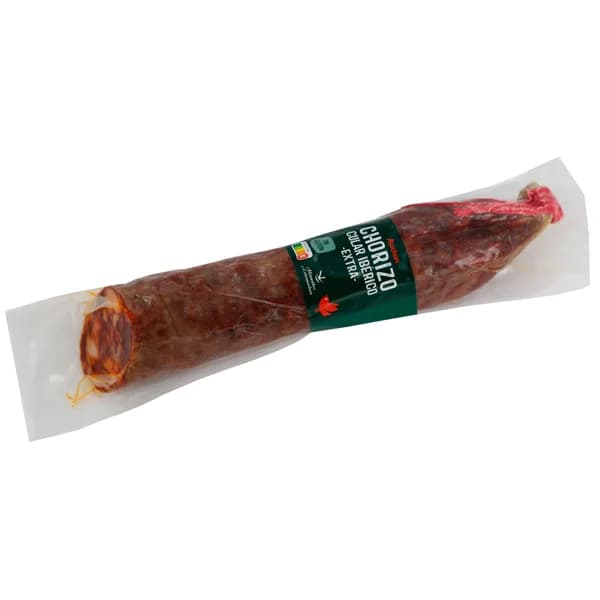 AUCHAN Chorizo cular ibérico extra, envasado al vacio 450 g. Producto Alcampo - 0.45 kg - Imagen del producto en Findit