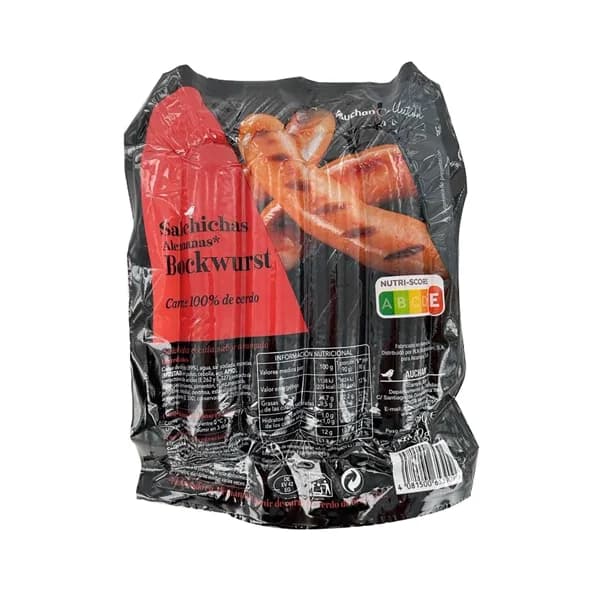 ALCAMPO GOURMET Salchichas alemanas de cerdo, cocidas y ahumadas, tipo Bockwurst ALCAMPO GOURMET 4 x 90 g. - 0.36 kg - Imagen del producto en Findit