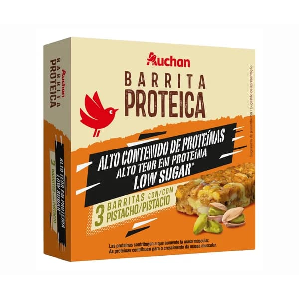 PRODUCTO ALCAMPO Barrita proteica de pistacho 3 uds.105 gr. - 0.11 kg - Imagen del producto en Findit