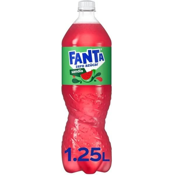 Refresco sin azúcar sabor sandía FANTA, botella 1,25 litros - 1.25 l - Imagen del producto en Findit