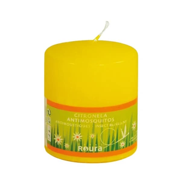 Vela cilíndrica perfumada de 80x75 mm e impregnada con esencia de citronela ROURA. - 1 ud - Imagen del producto en Findit