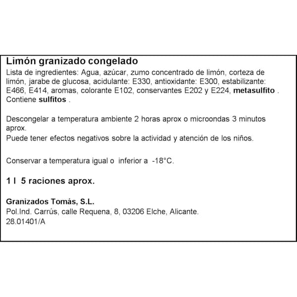 Granizado de Limón 1L - 1 ud - Imagen del producto en Findit
