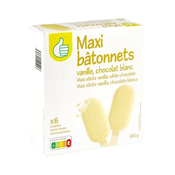 PRODUCTO  ALCAMPO Bombon helado de vainilla recubierto de chocolate blanco 6 x 80 ml. - 0.72 l - Imagen del producto en Findit