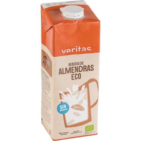 Bebida de almendra sin azúcar eco VERITAS, brik 1 litro - 1 l - Imagen del producto en Findit