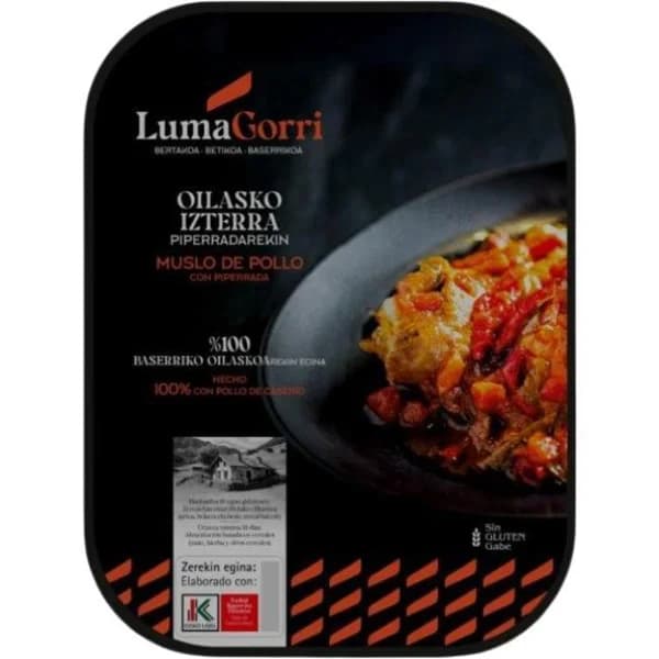 Muslo con piperrada LUMAGORRI, bandeja 300 g - 0.3 kg - Imagen del producto en Findit