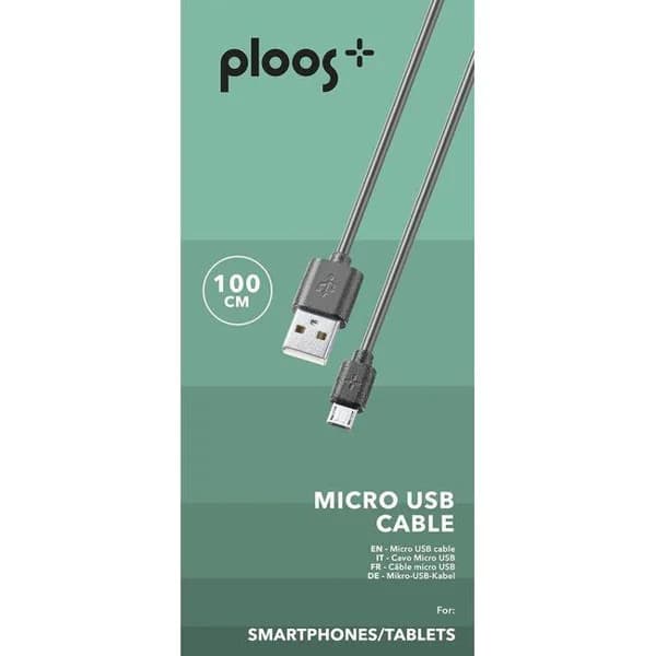 PLOOS - CABLE 100cm - MICRO USB - 1 ud - Imagen del producto en Findit