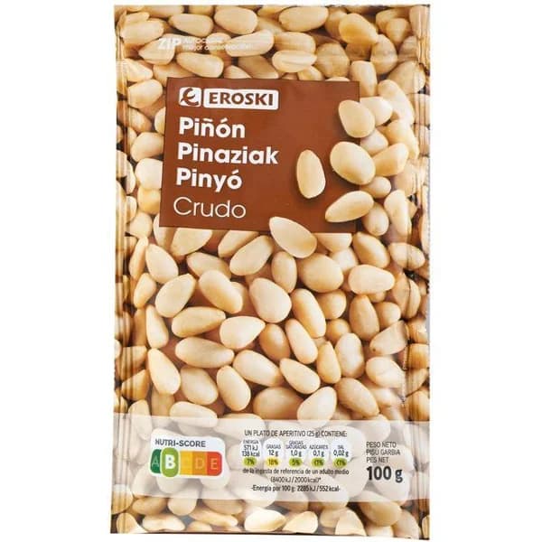 Piñón EROSKI, bolsa 100 g - 1 ud - Imagen del producto en Findit