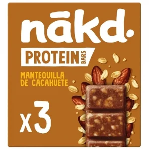 Barritas de dátiles y cacahuetes altas en proteínas Nakd sin azúcar añadido 135 g. - 0.13 kg - Imagen del producto en Findit