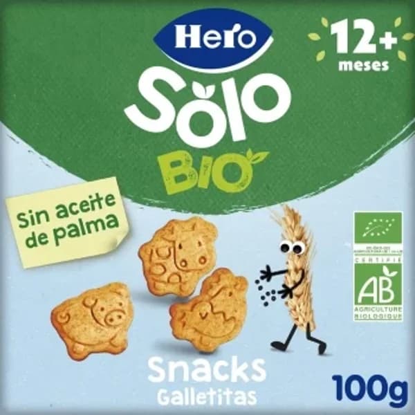 Galletitas infantiles animales desde 12 meses ecológicas Hero Solo 100 g. - 0.1 kg - Imagen del producto en Findit