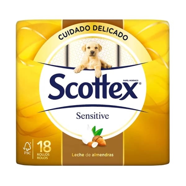 SCOTTEX Papel higiénico sensitive 18 rollos - 1 ud - Imagen del producto en Findit