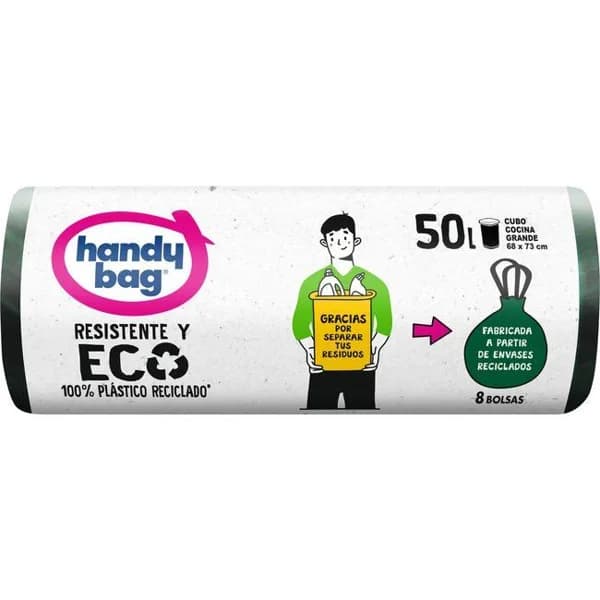 Bolsa de basura resistente eco 50 l HANDY BAG, paquete 8 uds - 8 ud - Imagen del producto en Findit
