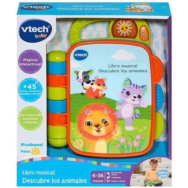 Libro musical descubre los animales, edad rec:6-36 meses VTECH BABY - 1 ud - Imagen del producto en Findit