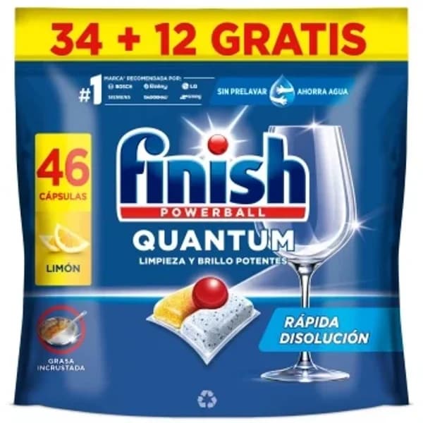 Lavavajillas a máquina en pastillas Quantum Powerball finish 34 ud. - 34.27 ud - Imagen del producto en Findit