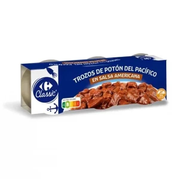 Trozos de calamar en salsa marinera Classic Carrefour sin gluten 165 g. - 0.16 kg - Imagen del producto en Findit
