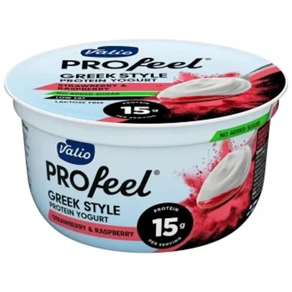 Yogur estilo griego fresa-frambuesa desnatado Valio PROfeel sin lactosa160 g. - 0.16 kg - Imagen del producto en Findit