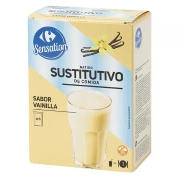 Batido sustitutivo sabor vainilla Carrefour Sensation pack de 6 ud. - 0.25 kg - Imagen del producto en Findit