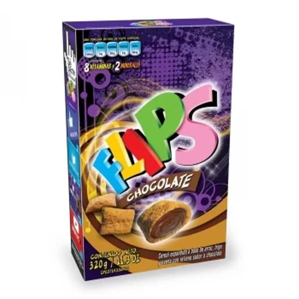 Cereales rellenos de chocolate Flips 320 g. - 0.32 kg - Imagen del producto en Findit