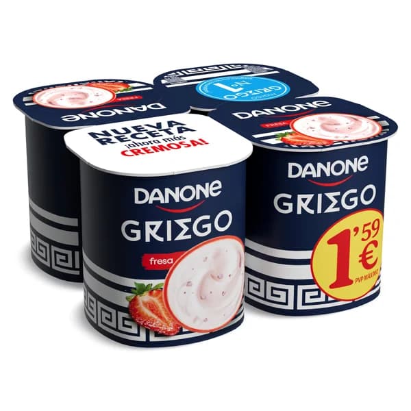 Yogur griego fresa Danone pack 4 x 110 g - 0.44 ud - Imagen del producto en Findit
