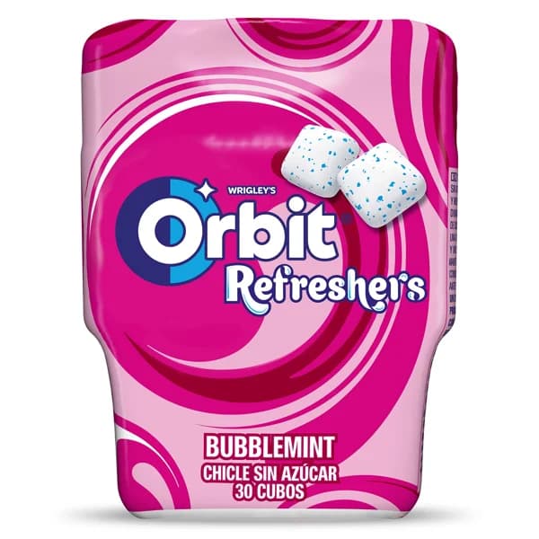 Chicles refreshers sabor bubblemint sin azúcar Orbit bote 30 unidades - 30.69 ud - Imagen del producto en Findit