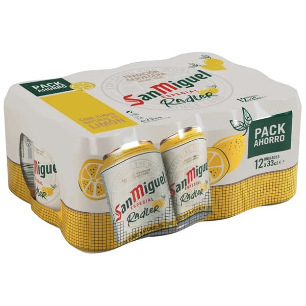 SAN MIGUEL RADLER Cerveza con limón pack 12 uds. x 33 cl. - 3.96 l - Imagen del producto en Findit