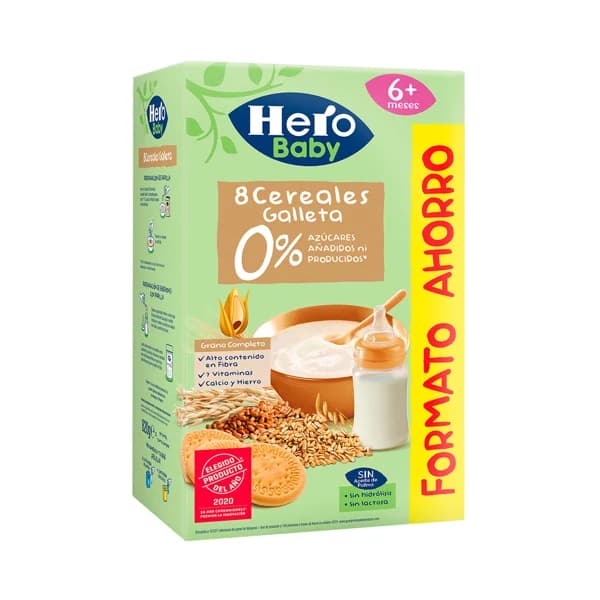 HERO Papilla de 8 cereales y galleta, a partir de 6 meses 820 g.. - 0.82 kg - Imagen del producto en Findit