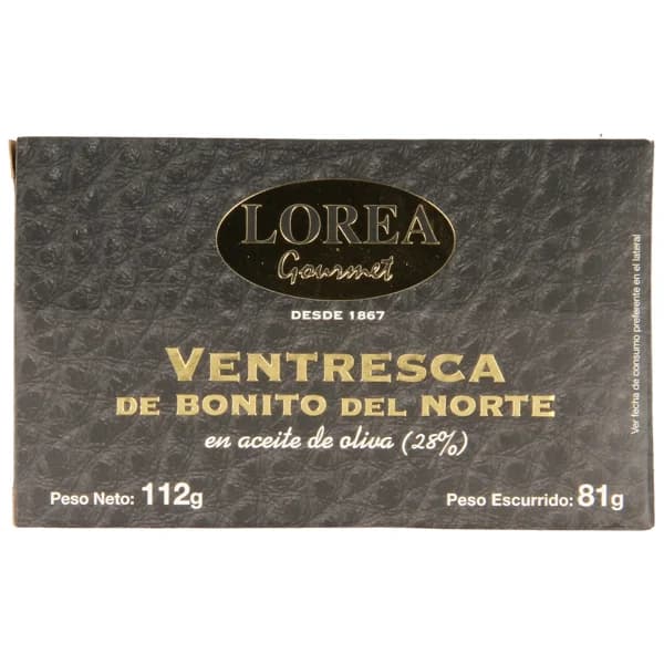 LOREA Ventresca de bonito del norte en aceite de oliva lata de 81 g. - 0.08 kg - Imagen del producto en Findit