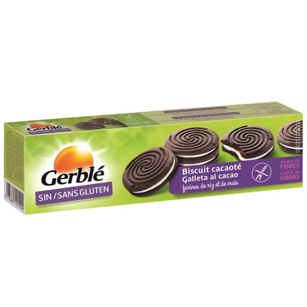 GERBLÉ Galletas de cacao rellenas tipo sándwich sabor vainilla Sin Gluten GERBLÉ 125 gr, - 0.13 kg - Imagen del producto en Findit