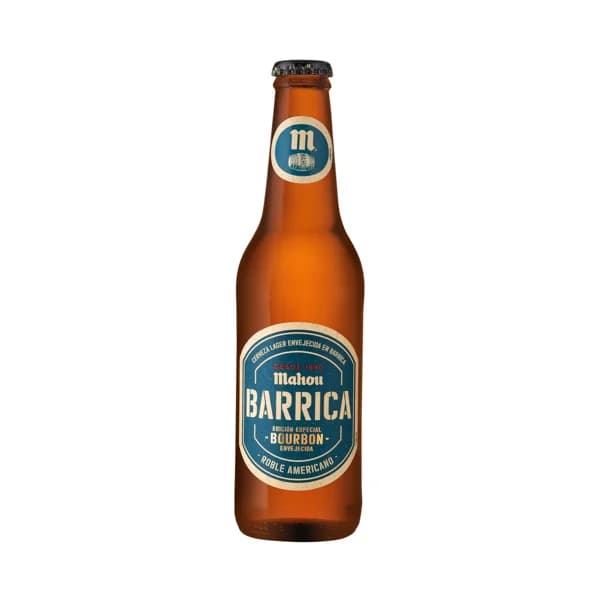MAHOU BARRICA Cerveza rubia envejecida en barrica, bourbon botella 33 cl. - 0.33 l - Imagen del producto en Findit