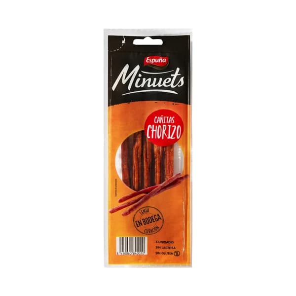 ESPUÑA Minuets Mini cañitas de chorizo, de curación lenta en bodega 5 uds. - 0.05 kg - Imagen del producto en Findit