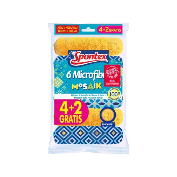 SPONTEX Bayetas micrifibra SPONTEX MOSAIK 6 uds. - 1 ud - Imagen del producto en Findit