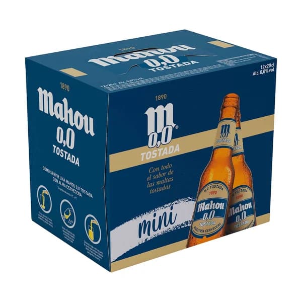 MAHOU 0.0 Tostada pack 12 bot. x 20 cl. - 2.4 l - Imagen del producto en Findit