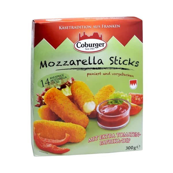 CASA WESTFALIA Sticks de mozzarella precocida, rebozados con salsa de tomate y pimiento rojo CASA WESTFALIA 300 g. - 0.35 kg - Imagen del producto en Findit
