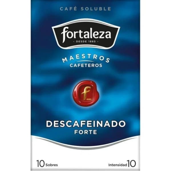 Café soluble descafeinado Forte FORTALEZA, caja 10 sobres - 10 ud - Imagen del producto en Findit
