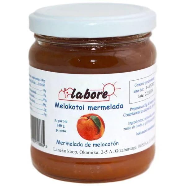 Mermelada de melocotón LABORE, frasco 240 g - 0.24 kg - Imagen del producto en Findit